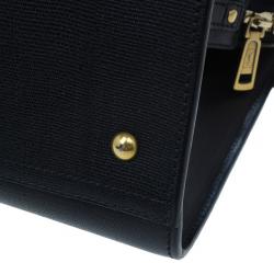 Pre Owned حقيبة سانت لوران جلد أسود وسط كاباس شي