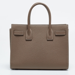 مملوكة مسبقًا Saint Laurent Taupe Leather Baby Classic Sac De Jour Tote
