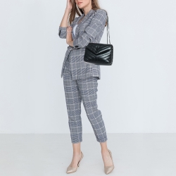 Pre Owned Saint Laurent Black Quilted Leather Small Loulou Shoulder Bag