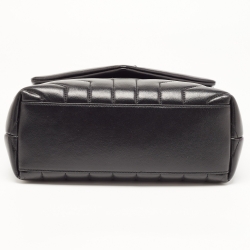 Pre Owned Saint Laurent Black Quilted Leather Small Loulou Shoulder Bag