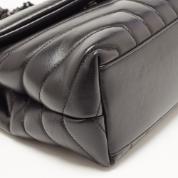 Pre Owned Saint Laurent Black Quilted Leather Small Loulou Shoulder Bag