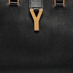 Saint Laurent Black Leather Medium Cabas Y-Ligne Tote