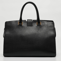 Saint Laurent Black Leather Medium Cabas Y-Ligne Tote