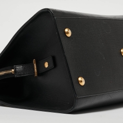 Saint Laurent Black Leather Medium Cabas Y-Ligne Tote