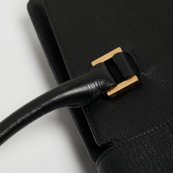 Saint Laurent Black Leather Medium Cabas Y-Ligne Tote