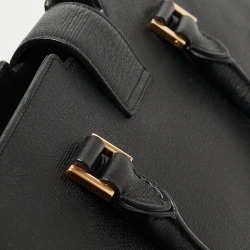 Saint Laurent Black Leather Medium Cabas Y-Ligne Tote