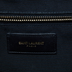 Pre Owned Saint Laurent Black Matelassé Leather Large Monogram Envelope Shoulder Bag