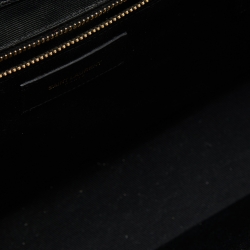 Pre Owned Saint Laurent Black Matelassé Leather Large Monogram Envelope Shoulder Bag