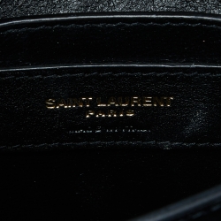Saint Laurent Black Leather Mini Cassandra Top Handle Bag