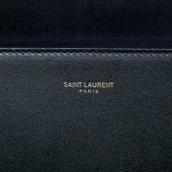 Saint Laurent Black Leather Mini Cassandra Top Handle Bag