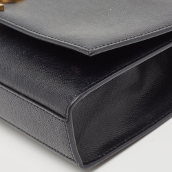 Pre Owned Saint Laurent Black Leather Medium Kate Shoulder Bag