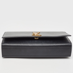 Pre Owned Saint Laurent Black Leather Medium Kate Shoulder Bag