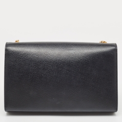 Pre Owned Saint Laurent Black Leather Medium Kate Shoulder Bag