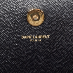 Pre Owned Saint Laurent Black Leather Medium Kate Shoulder Bag