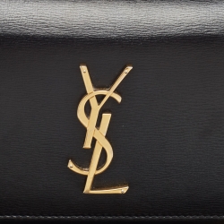 Pre Owned Saint Laurent Black Leather Sunset Top Handle Bag