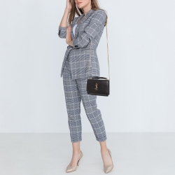 Pre Owned Saint Laurent Black Leather Sunset Top Handle Bag