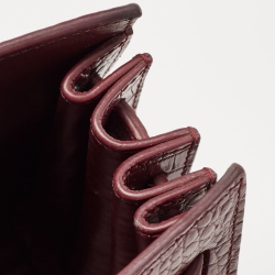 مملوكة مسبقًا Saint Laurent Red Croc Embossed Leather Nano Classic Sac De Jour Tote