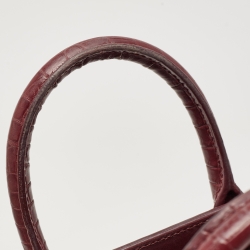 مملوكة مسبقًا Saint Laurent Red Croc Embossed Leather Nano Classic Sac De Jour Tote