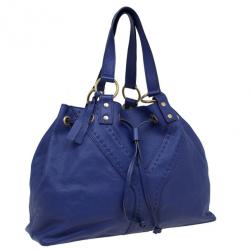 مملوكة مسبقًا Saint Laurent Paris Purple Leather Convertible Shopper Tote