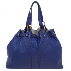 مملوكة مسبقًا Saint Laurent Paris Purple Leather Convertible Shopper Tote
