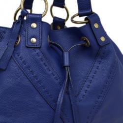 مملوكة مسبقًا Saint Laurent Paris Purple Leather Convertible Shopper Tote