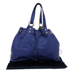 مملوكة مسبقًا Saint Laurent Paris Purple Leather Convertible Shopper Tote