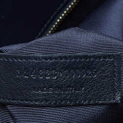Saint Laurent Dark Blue Leather Small Classic Sac De Jour Tote