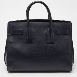 Saint Laurent Dark Blue Leather Small Classic Sac De Jour Tote