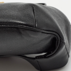 Saint Laurent Black Leather Cassandre Belt Bag