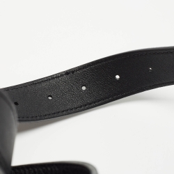 Saint Laurent Black Leather Cassandre Belt Bag