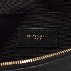 Saint Laurent Black Leather Cassandre Belt Bag