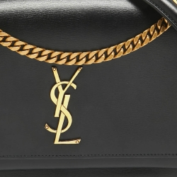 Saint Laurent Black Leather Large Sunset Shoulder Bag