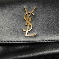 Saint Laurent Black Leather Large Sunset Shoulder Bag