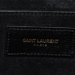 Saint Laurent Black Patent Leather Lutetia Clutch 
