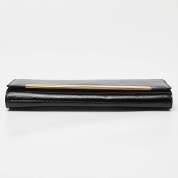 Pre Owned Saint Laurent Black Patent Leather Lutetia Clutch 