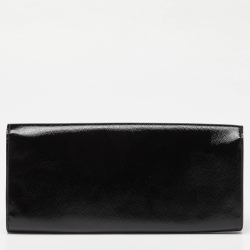 Pre Owned Saint Laurent Black Patent Leather Lutetia Clutch 