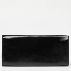 Saint Laurent Black Patent Leather Lutetia Clutch 