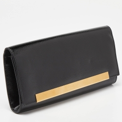 Pre Owned Saint Laurent Black Patent Leather Lutetia Clutch 