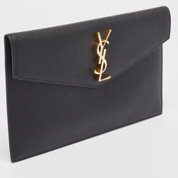 مملوكة مسبقًا حقيبة كلتش سان لوران أب تاون جلد نقشة تمساح أسود