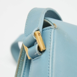 Pre Owned Saint Laurent Blue Leather Medium Chyc Flap Bag
