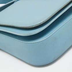Pre Owned Saint Laurent Blue Leather Medium Chyc Flap Bag