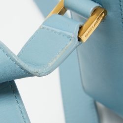 Pre Owned Saint Laurent Blue Leather Medium Chyc Flap Bag