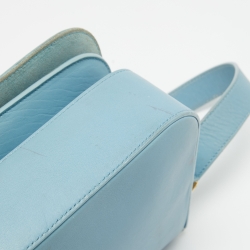 Pre Owned Saint Laurent Blue Leather Medium Chyc Flap Bag