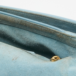 Pre Owned Saint Laurent Blue Leather Medium Chyc Flap Bag