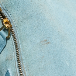 Pre Owned Saint Laurent Blue Leather Medium Chyc Flap Bag