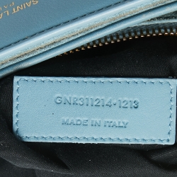 Pre Owned Saint Laurent Blue Leather Medium Chyc Flap Bag