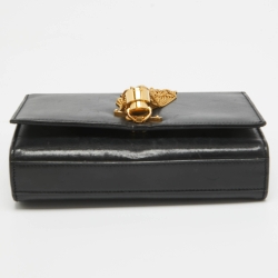 Pre Owned Saint Laurent Black Leather Small Kate Tassel Crossbody Bag