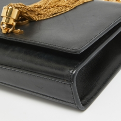 Pre Owned Saint Laurent Black Leather Small Kate Tassel Crossbody Bag