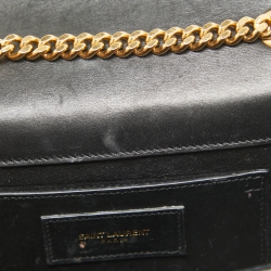 Pre Owned Saint Laurent Black Leather Small Kate Tassel Crossbody Bag