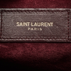 Saint Laurent Dark Burgundy Leather Small Classic Sac De Jour Tote
